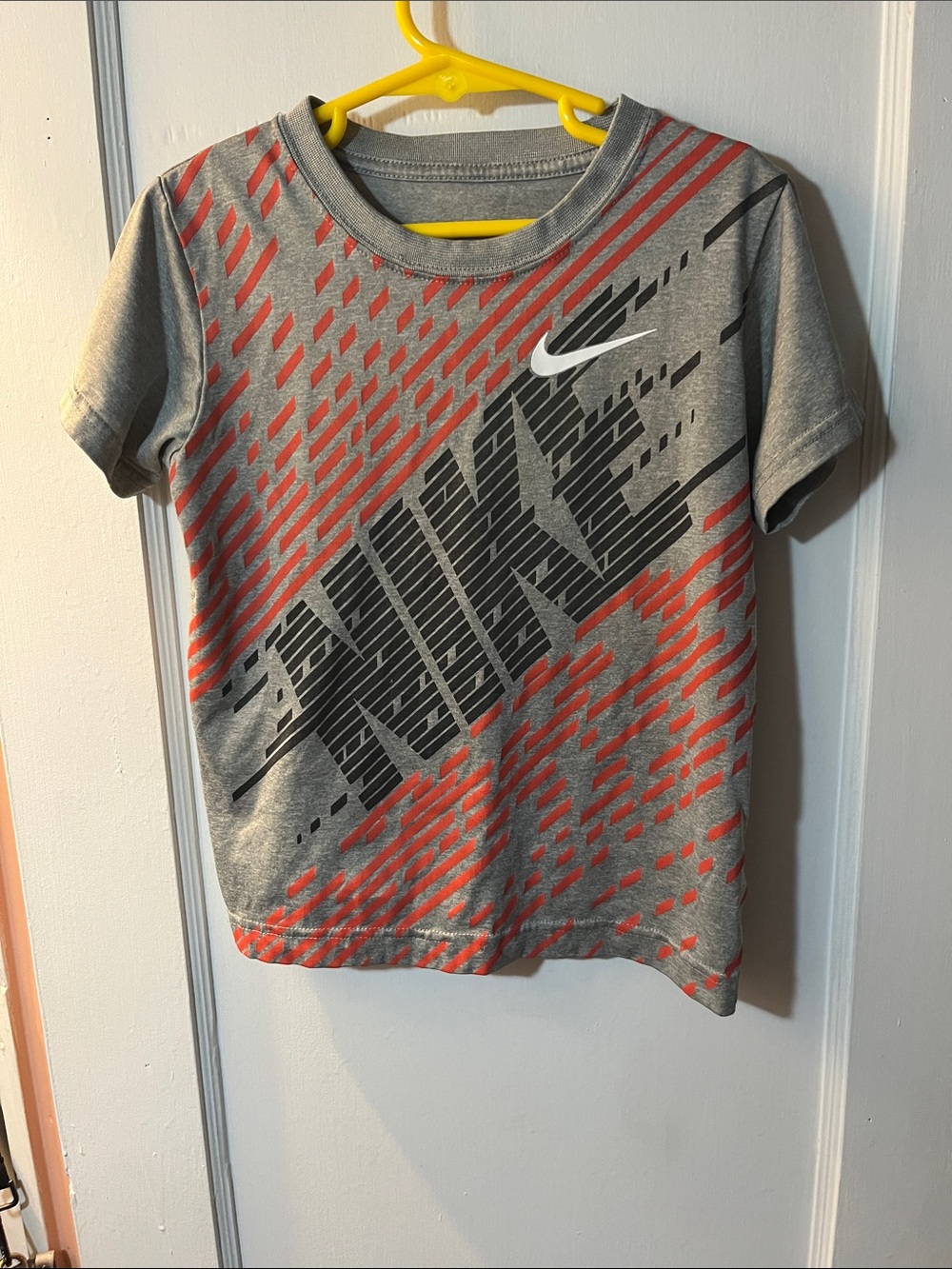 Nike Gray Tee with Red and Black Graphic